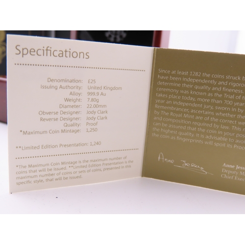 122 - The Royal Mint Queens Beasts The Griffin of Edward III gold proof coin. A United Kingdom 25 pound go... 