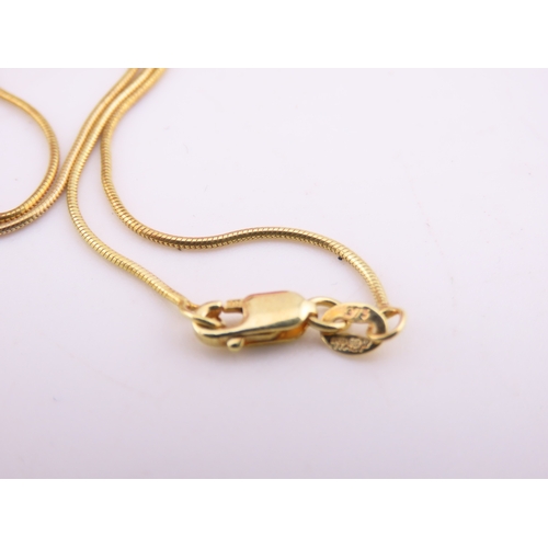 166 - 9ct Gold Dendritic Agate Pendant Necklace. A 9ct gold pendant set with a dendritic agate plaque disp... 