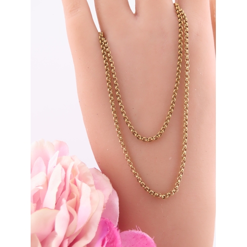 180 - 9ct Gold Belcher Chain. Of uniform oval links fitted with a lobster clasp. Length 22 inches. Gross w... 