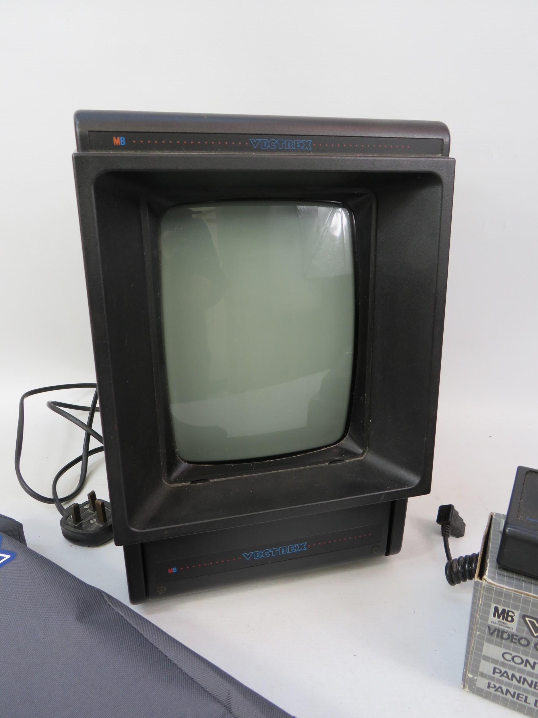 MB Vectrex Video Computer System with boxed control panel and cover