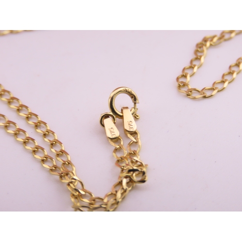 199 - A 9 carat gold curb link chain necklace, measuring approximately 18 inches in length. Gross weight a... 