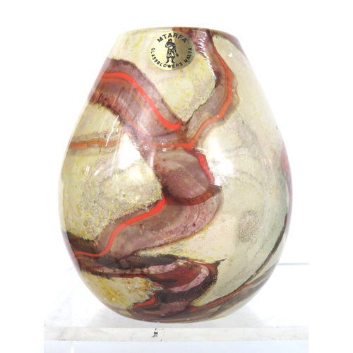 92 - Mixed lot - Mtarfa glass egg vase Old Tupton Ware cat figurine mouse ornaments and amber glass vase