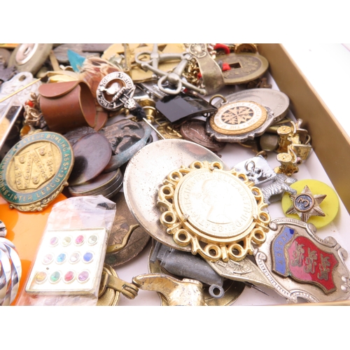 180 - Large selection of small collectables including medals charms and miniature miners lamp