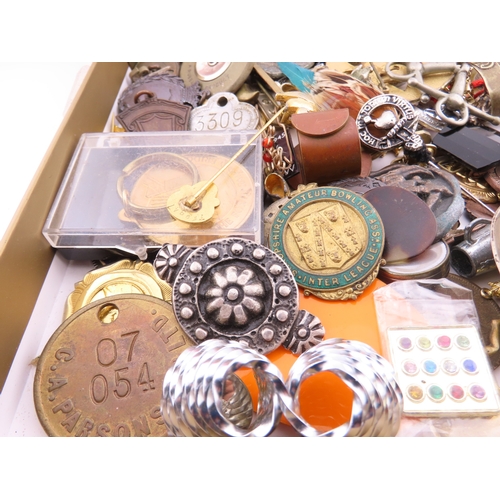 180 - Large selection of small collectables including medals charms and miniature miners lamp