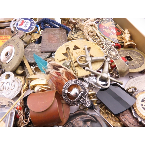 180 - Large selection of small collectables including medals charms and miniature miners lamp