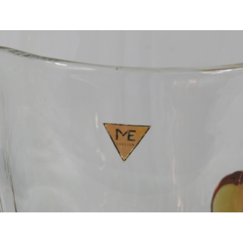 11 - Vintage Art Deco Glass Jug & Four Matching Glasses with Amber Bases - Jug Height 19cm