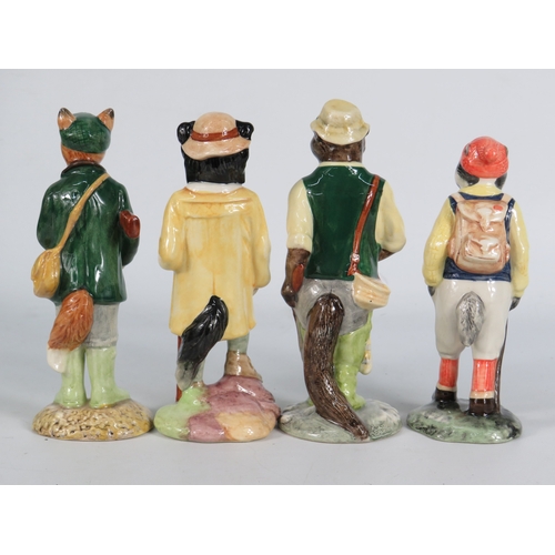 23 - Four Beswick English Country Folk Figurines with Boxes - Shepherd Sheepdog Fisherman Otter Hiker Bad... 