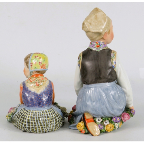 31 - Two Royal Copenhagen Figurines in Traditional Danish Costume - Tallest 15cm