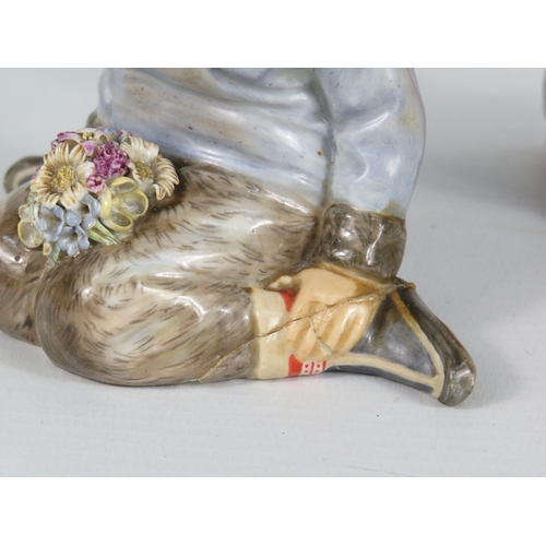 32 - Two Royal Copenhagen Inuit Child Figurines - Tallest 15cm (Smallest A/F - Repair to Hand/Foot)