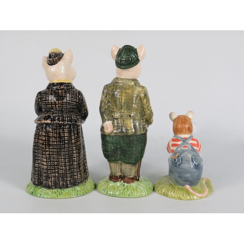 37 - Three Novelty Figurines - Two Beswick Pig Figurines Gentleman & Lady Pig Limited Edition 2000 & One ... 