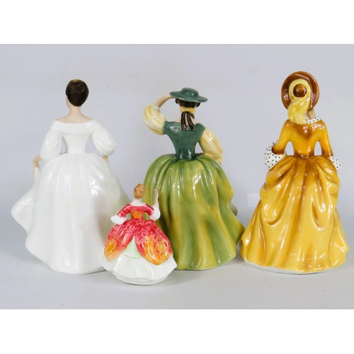 56 - Four Royal Doulton Figurines - Angela Christine Buttercup & Sandra - Tallest 21cm