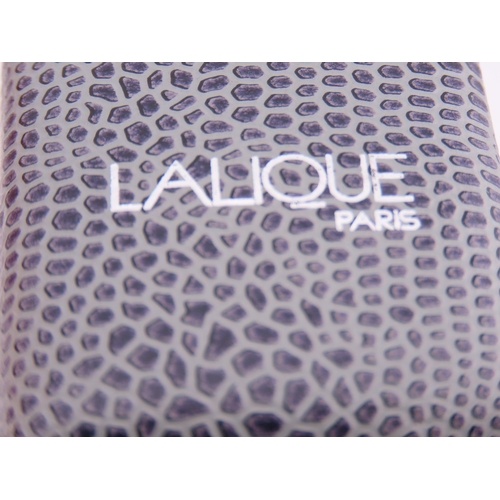 240 - A Lalique gold tone ring, of bold square form set with a frosted glass panel, signed Lalique, comple... 