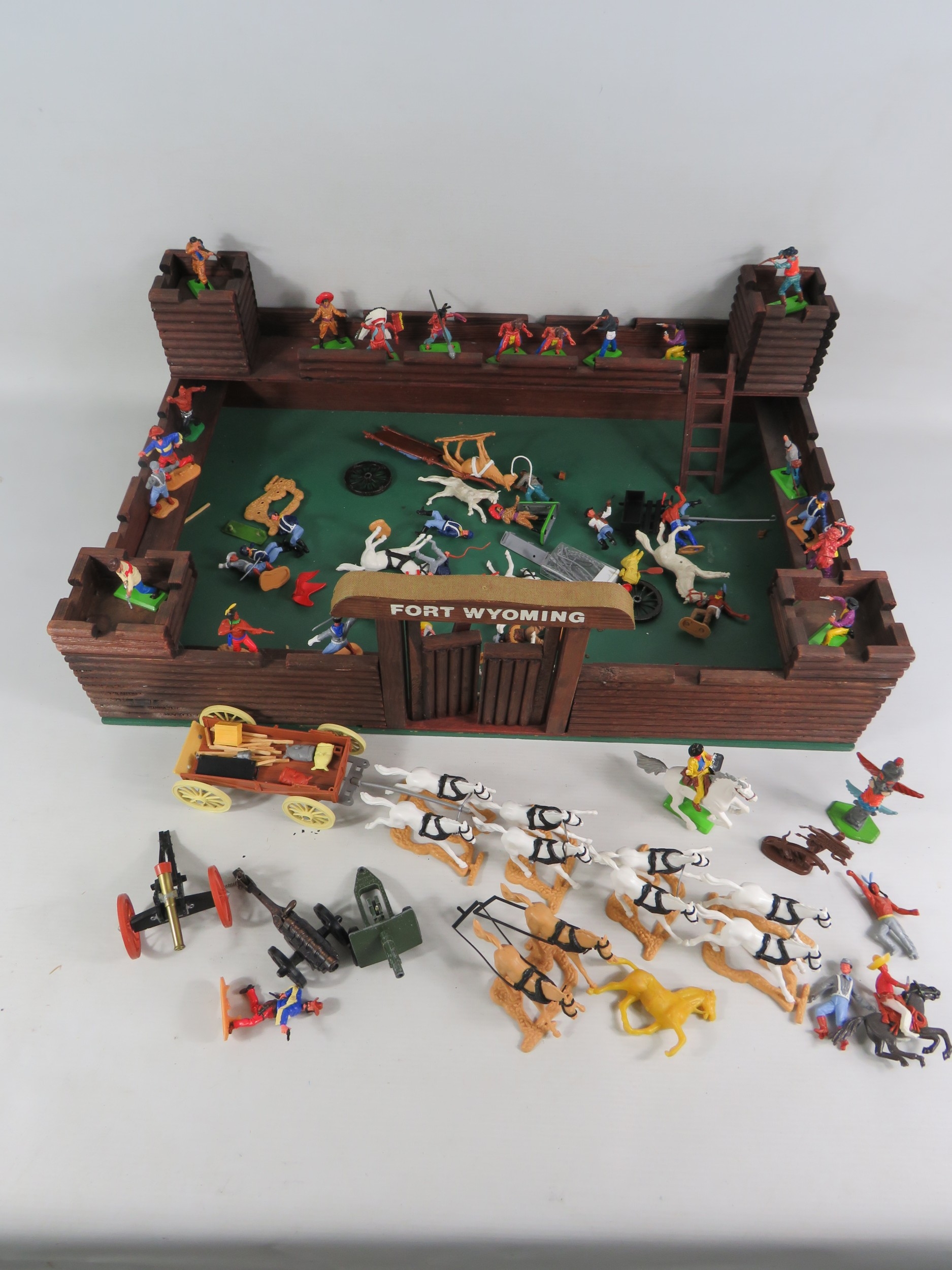 Timpo Toys Fort Wyoming Playset with Large Collection of Cowboys ...