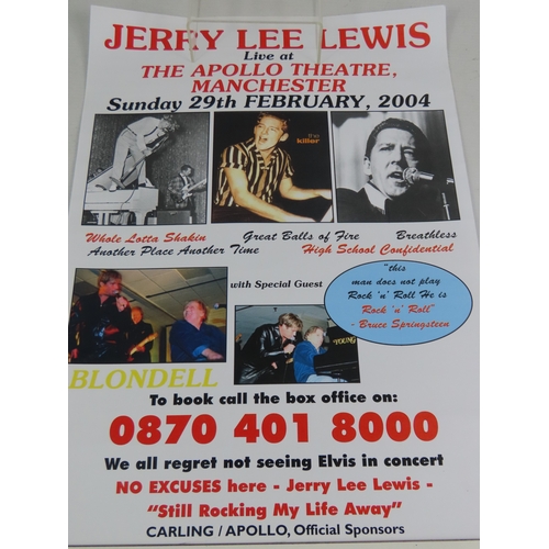 A Jerry Lee Lewis concert advertising poster, for a performance at the ...