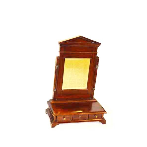 42 - A Good Mahogany Dressing Mirror, Three Drawers