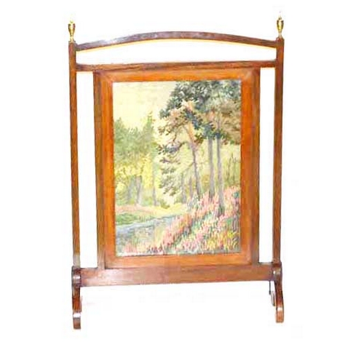 43 - A Very Nice Mahogany Firescreen, Tapestry Panel