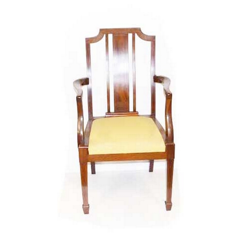 79 - A Very Nice Inlaid Mahogany Open Armchair