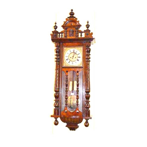 70 - A Nice Mahogany Cased Double Weight 
	Vienna Wall Clock