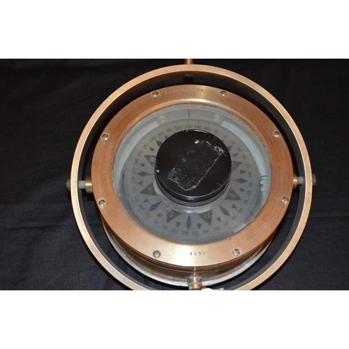 131 - A Substantial Brass Ships Navigation Compass, B Booke and Son Ltd, Hull