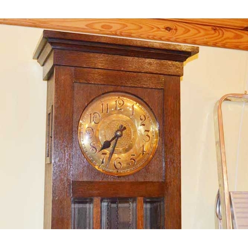 45 - A Very Nice Oak Cased Longcase Clock, Brass Dial