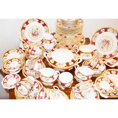 65 - A Very Good Large Royal Albert 'Lady Hamilton Tea and Dinner Set, TV Plates and Other Pieces