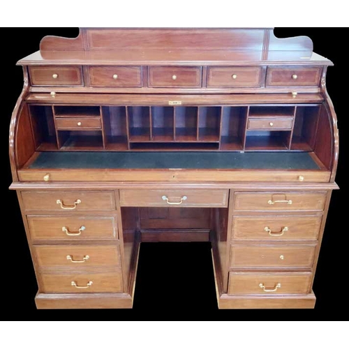 10 - A Large Double Pedestal Roll Top Desk