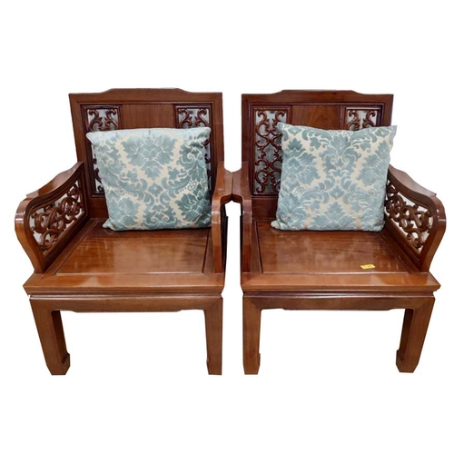 5 - A Very Good Pair of Ming Style Armchairs and its cushions