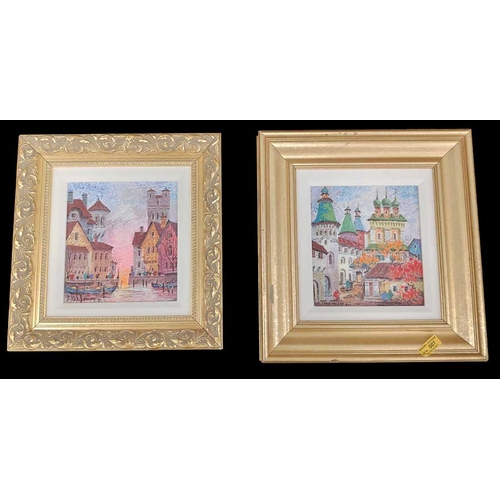 7 - A Nicely Framed Pair of Oil Paintings by Russian Artist Krasvaskay