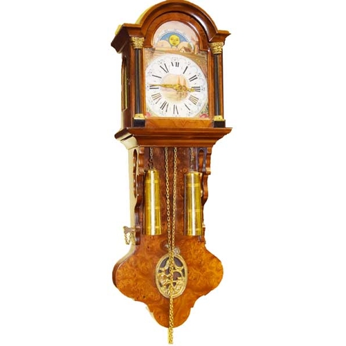 157 - A Walnut Cased Double Weight Wall Clock