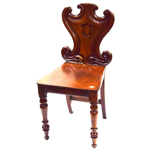 175a - A Victorian Mahogany Hall Chair