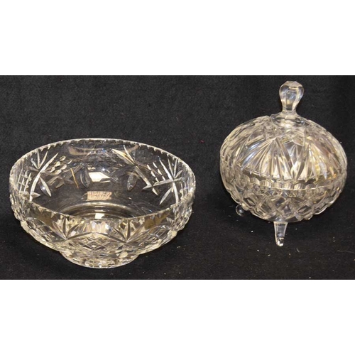 53 - A Crystal Footed Bowl and a Lidded Footed jar