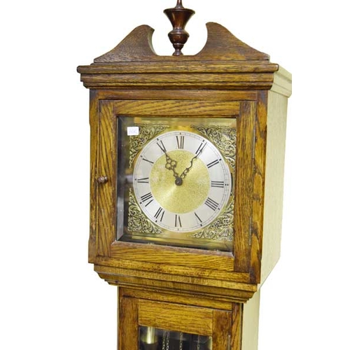 60 - A Nice Oak Cased Triple Weight Granddaugher Clock