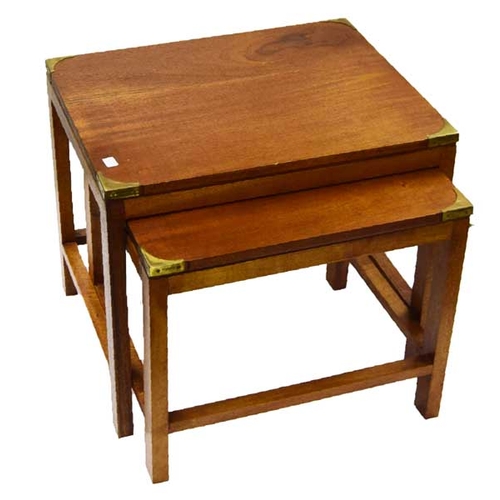 69 - A Mahogany Nest of Tables, Brass Corners