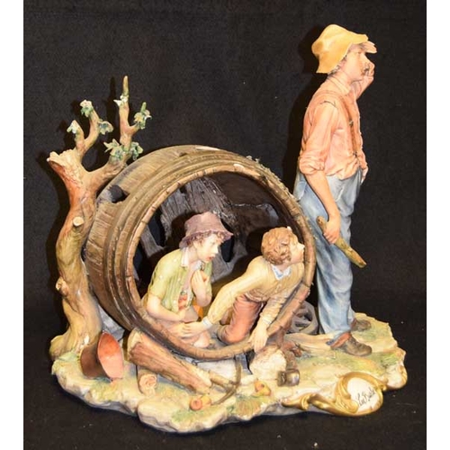 80 - A Very Nice Large Capodimonte Figurine 'Hiding'