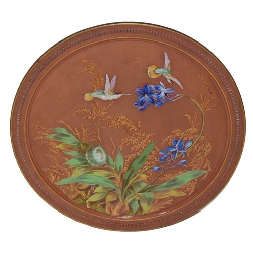 130 - A Victorian Hand Painted Plaque, Watcombe Pottery - 'Torquay'