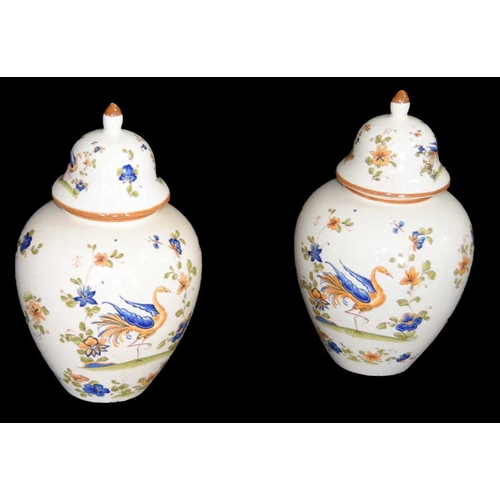 144 - A Pair of 19th Century French Faience vases -'Vieux Moustiers' Factory
