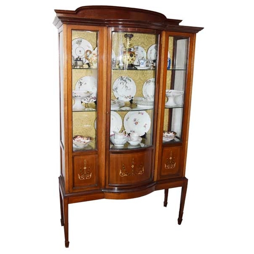 15 - A Mahogany Bow Front Display Cabinet