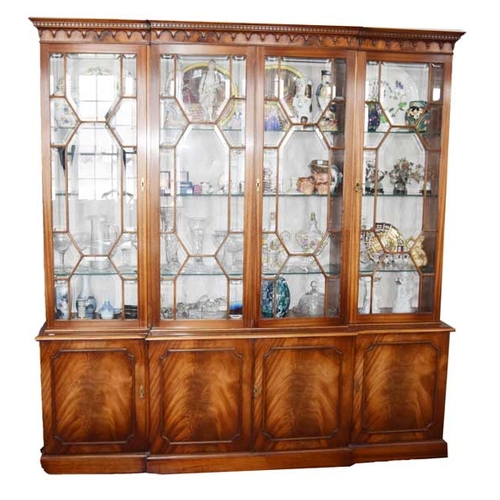 150 - A Bevan & Funnel Four Door Breakfront Bookcase