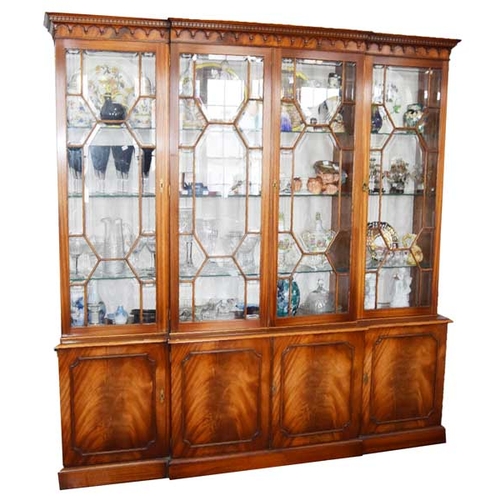 150 - A Bevan & Funnel Four Door Breakfront Bookcase