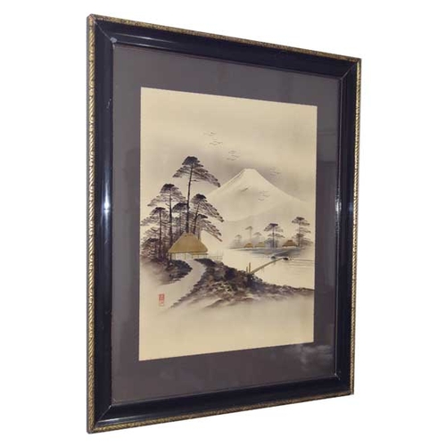 26 - A Pair of Japanese Landscape Watercolours