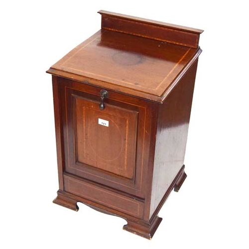 121 - An Edwardian Inlaid Mahogany Coal Cabinet