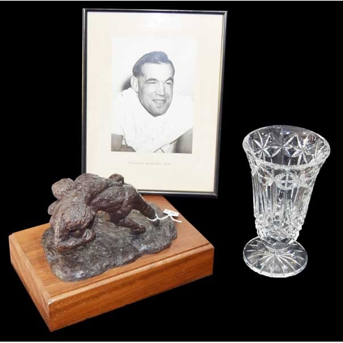 125 - A Bronze by J Fitzsimons c.1993 of Jimmy Nelson - Hall of Fame and Associated Photo c.1950 and Water... 