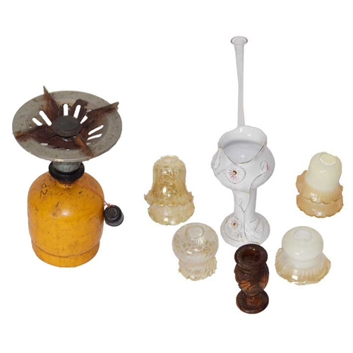 23 - A Gas Burner, Lamp Shades etc