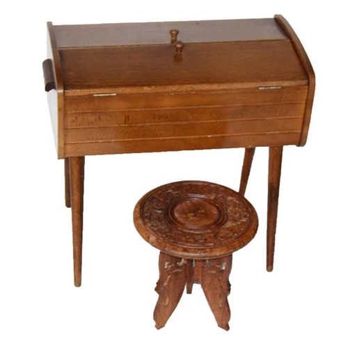 34 - A Sewing Box and  a Small Stool