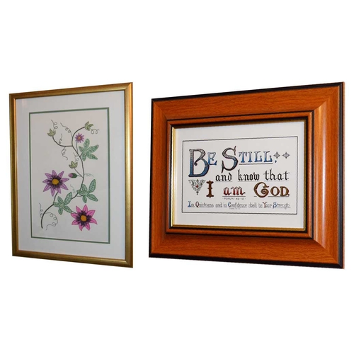 49 - A Gilf Framed Hand Crafted Picture and a Framed Text