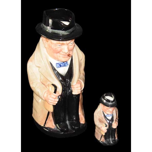 56 - A Royal Doulton 'Winston Churchhill' Jug  and a Smaller Jug