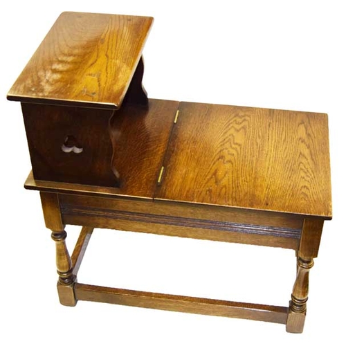 105 - A Very Nice Pair of Oak Lift Top Two Teir Side Tables