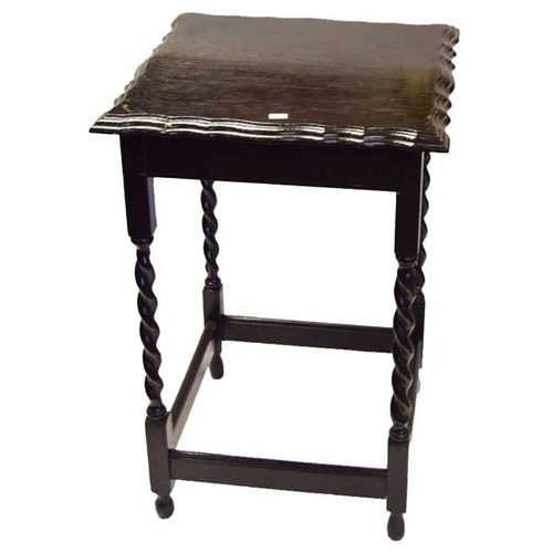 16 - A Small Painted Table, Barley Twist Legs