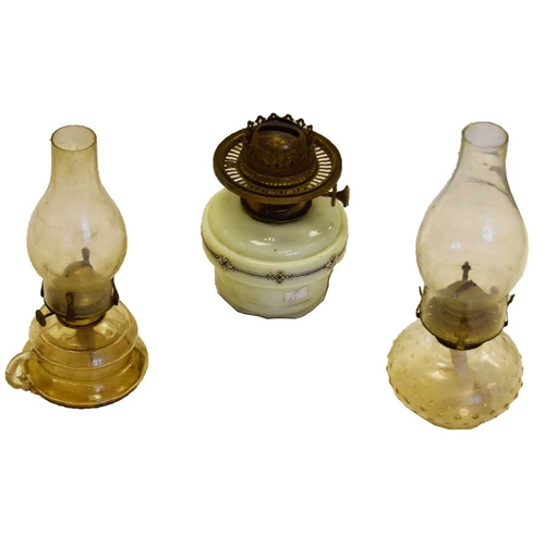 21 - A Finger Lamp and Two Other Oil Lamps