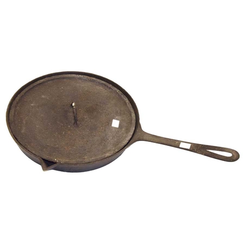 57 - A Large Cast Metal Pan and Associated Lid